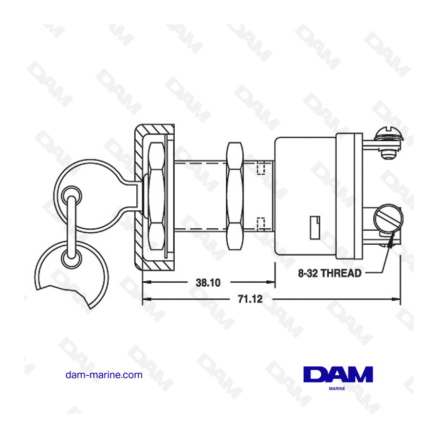 INTERRUPTOR DE LLAVE 3P - 35MM