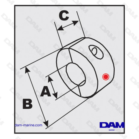 ANODE COLLIER ARBRE 1-1/4"