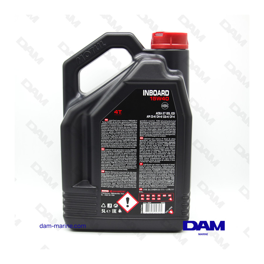 HUILE MOTEUR INBOARD 15W40 - 5L