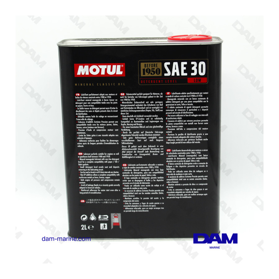 HUILE MOTEUR - INVERSEUR MOTUL SAE30 - 2L