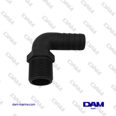 90° PLASTIC ELBOW WATER CONNECTOR - 1 BSP X 25MM