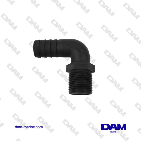 CODO DE PLÁSTICO DE 90° PARA AGUA - 1 BSP X 25 MM