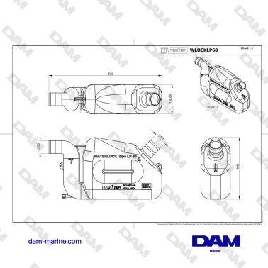 WATERLOCK VETUS SYNTHETIC LP60 - Ø60MM - FIXED ELBOWS