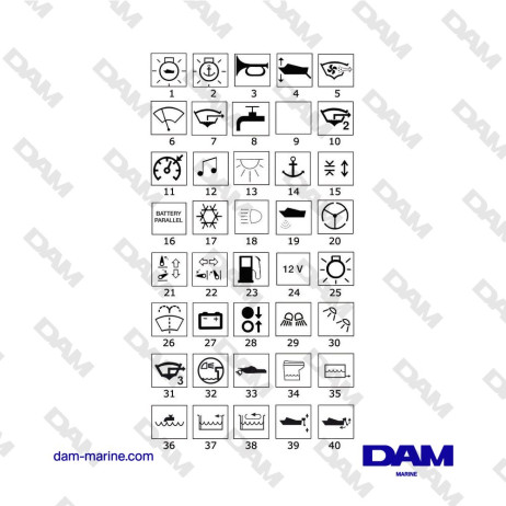 ROCKER LIGHT SYMBOLS SALT WATER PUMP A