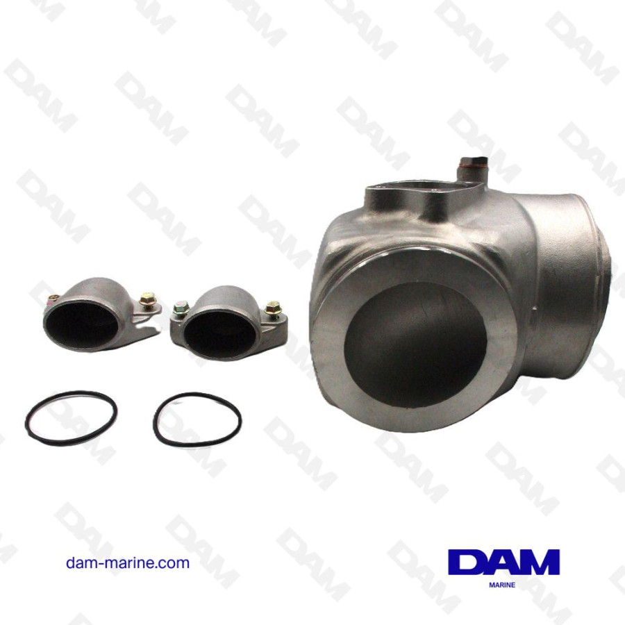 CODO DE ESCAPE DE ACERO INOXIDABLE VOLVO D6 - KIT