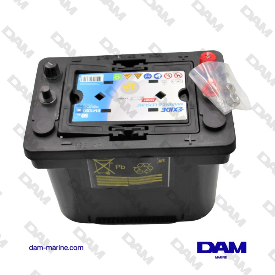 BATTERIE MARINE EXIDE START AGM 50A -1000AH