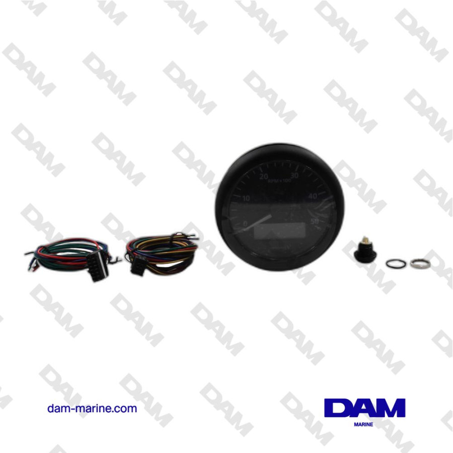 Tacómetro VDO 5000 RPM Contador de horas Negro