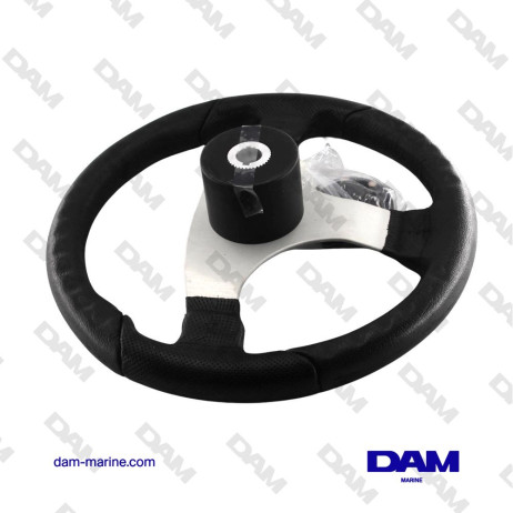 TECHNIC BLACK - SILVER STEERING WHEEL 350MM