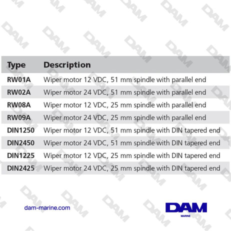 RW 12V 51MM WINDSCREEN WIPER MOTOR