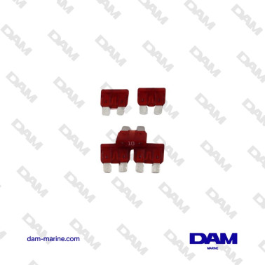 FUSIBLE ROJO 10 AMP - CAJA DE 5 UDS.