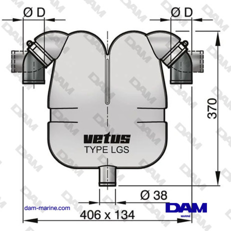 EXHAUST GAS SEPARATOR Ø 38 MM WITH Ø 45 MM CONNECTION