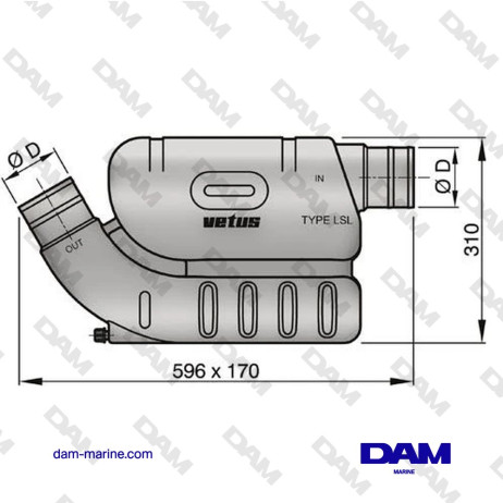 CIERRE DE AGUA VETUS SINTÉTICO TIPO LSL75, Ø 75 MM