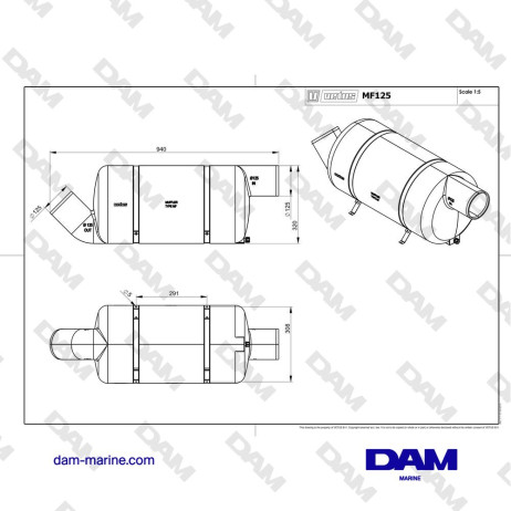 SILENCIEUX SYNTHETIQUE MF125, Ø 125 MM (CLAPET BATTANT EXCLUS)