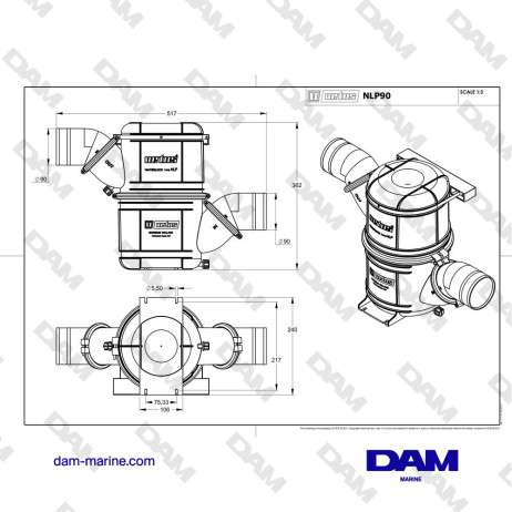 WATERLOCK VETUS SYNTHETIC NLP90 - Ø90MM