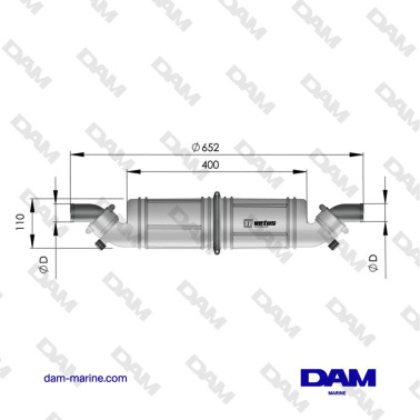 WATERLOCK VETUS - INSTALLATION HORIZONTALE - NLPH40 - Ø40MM
