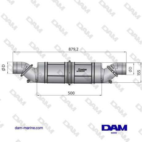 WATERLOCK VETUS - INSTALLATION HORIZONTALE - NLPH90 - Ø90MM