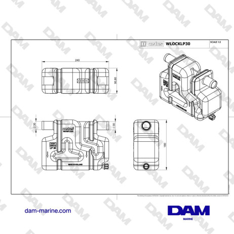 MARMITTA VETUS SINTETICA LP30 - Ø30MM - GOMITI FISSI