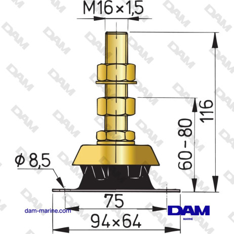 K25V TYPE ENGINE MOUNT (EACH)