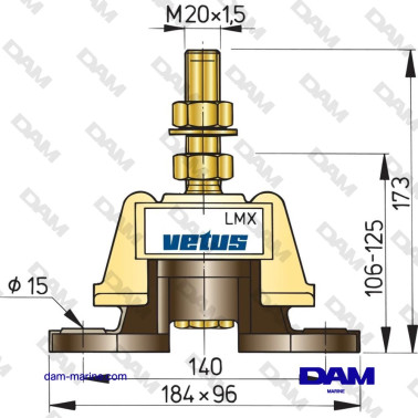 FLEXIBLE ENGINE SUPPORT TYPE LMX210 (EACH) - SHORE 45