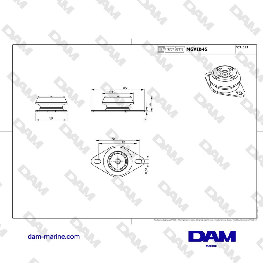 SUPPORTO FLESSIBILE (SILENT BLOCK) PER MGP (1 PEZZO)