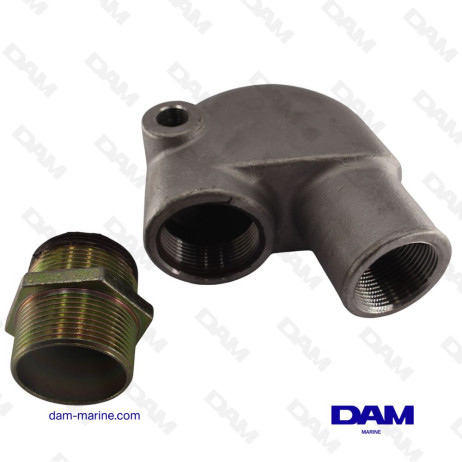 CODO DE ESCAPE DE ACERO INOXIDABLE YANMAR 1-2-3 CIL