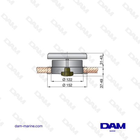 STAINLESS STEEL MUSHROOM AERATOR, TYPE ATHOS 1, INCLUDING MOSQUITO NET