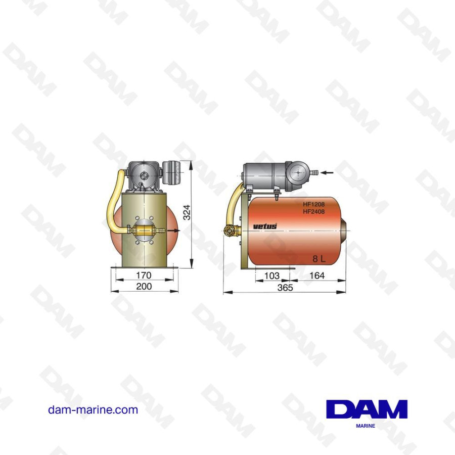 GROUP 12 VS, PRESSURE TANK CONTENTS 8 L