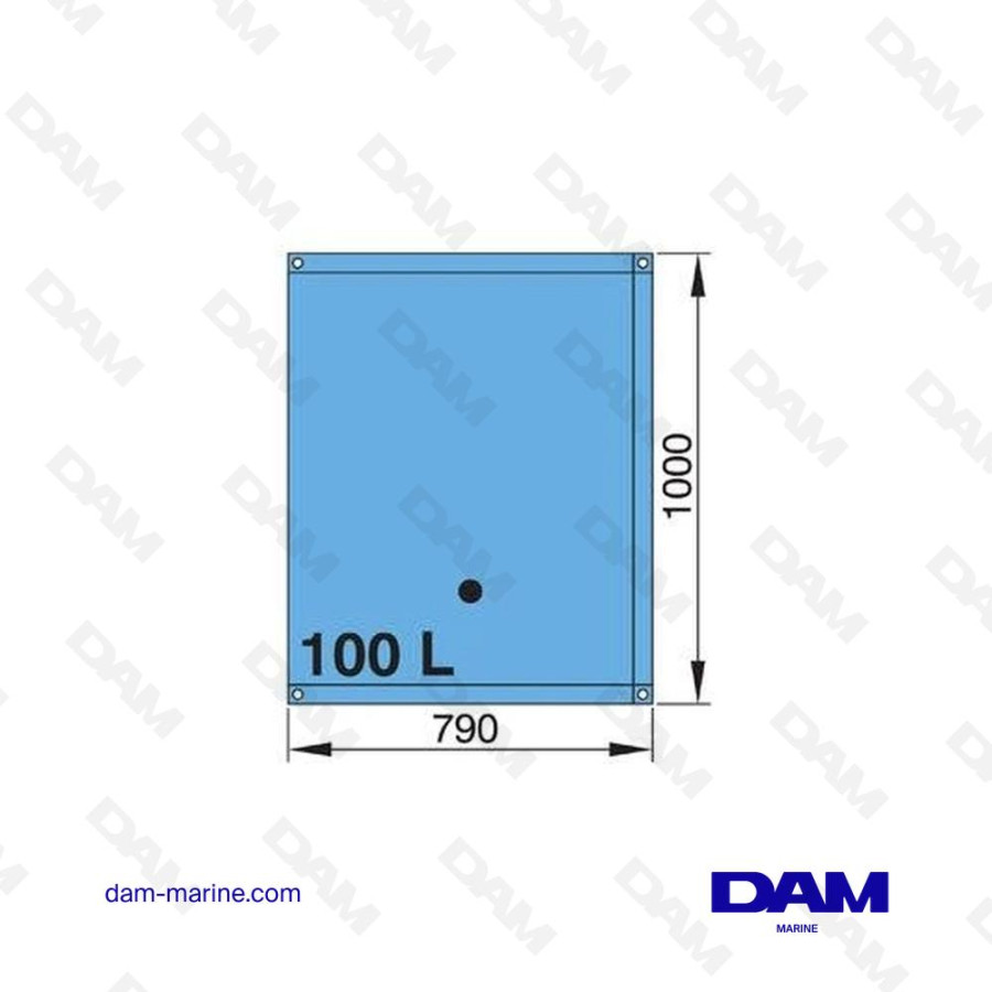 RESERVOIR SOUPLE 100 L A EAU (RACCORDS COUDES Ø 16 ET Ø 38 MM INCLUS)