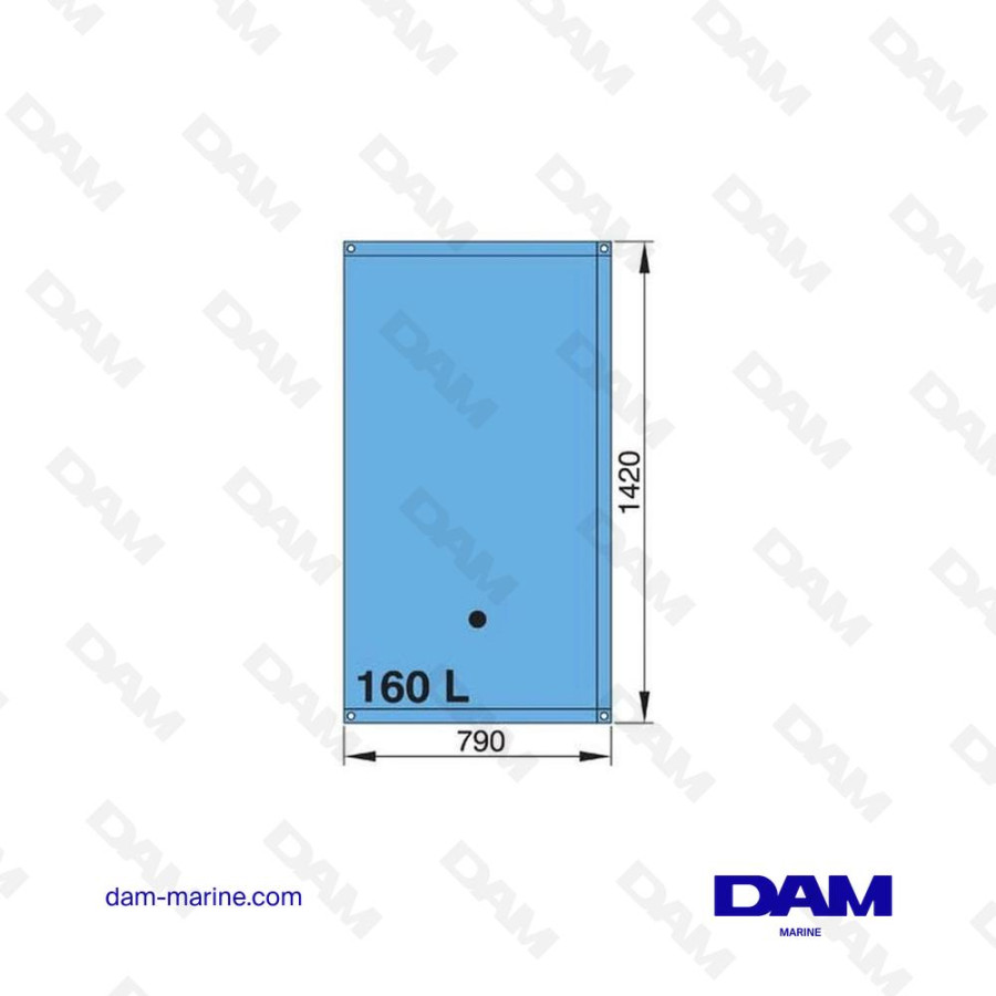 RESERVOIR SOUPLE 160 L A EAU (RACCORDS COUDES Ø 16 ET Ø 38 MM INCLUS)