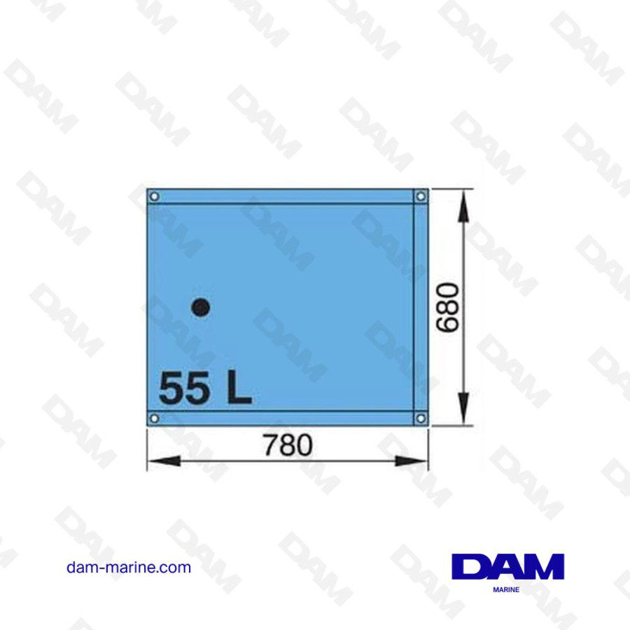 RESERVOIR SOUPLE 55 L A EAU (RACCORDS COUDES Ø 16 ET Ø 38 MM INCLUS)
