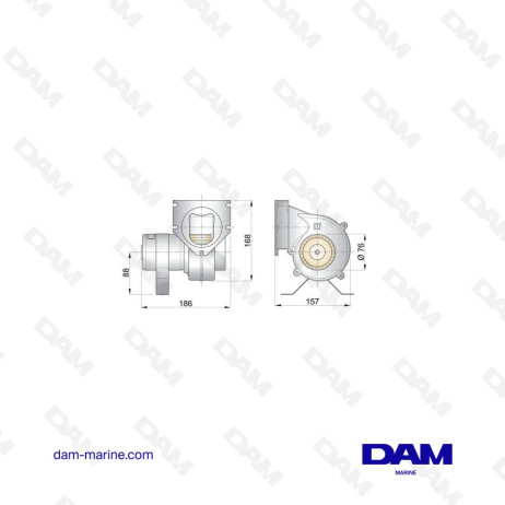VENT TYPE EXTRACTOR FAN 12 V, 8 AMP. CAPACITY 4M³/MIN DIAM 76 MM