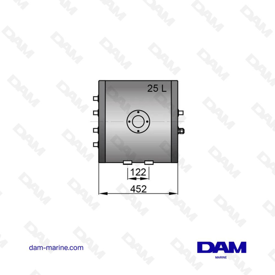 25 L DOUBLE RESISTANCE WATER HEATER WITH MOUNTING KIT AND 230V/1000W ELEMENT