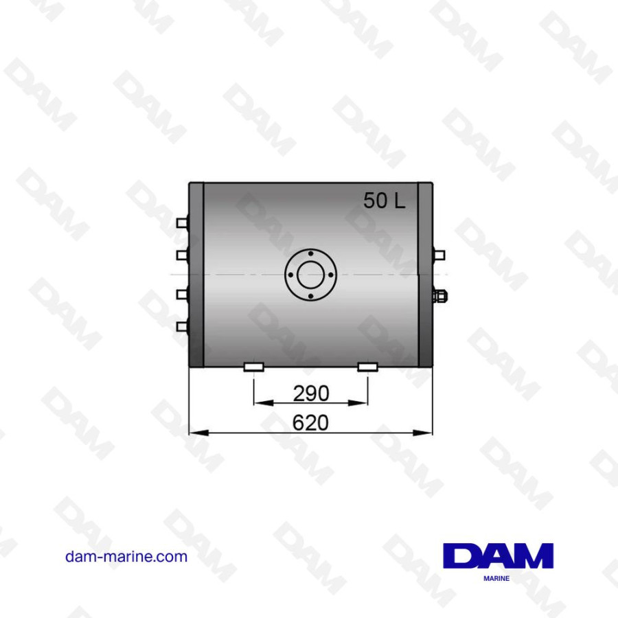 50 L DOUBLE RESISTANCE WATER HEATER WITH MOUNTING KIT AND 230V/1000W ELEMENT