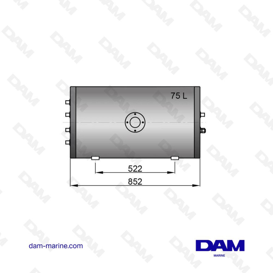75 L DOUBLE RESISTANCE WATER HEATER WITH MOUNTING KIT AND 230V/1000W ELEMENT