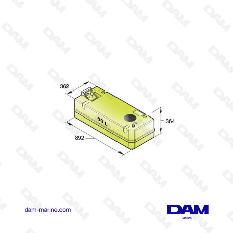 SYNTHETIC DRINKING WATER TANK, 80 L, FITTINGS INCLUDED