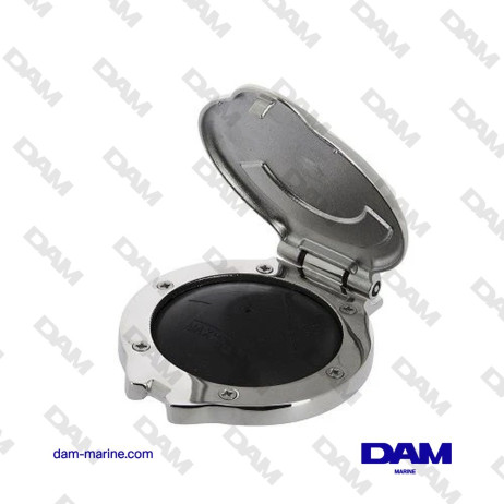 COPERTURA IN ACCIAIO INOX PER INTERRUTTORE A PEDALE - DIAMETRO 118 MM ALTEZZA 24 MM PROFONDITÀ 50 MM