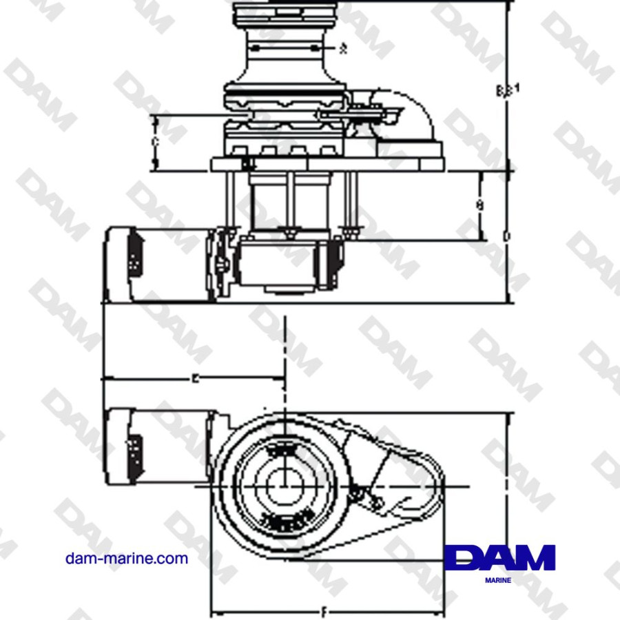 GUINDEAU VERTICAL CHAINE 1000 VWCLP 12/24 VS 100 TDC BARBOTIN DE 6-8 MM + POUPÉE