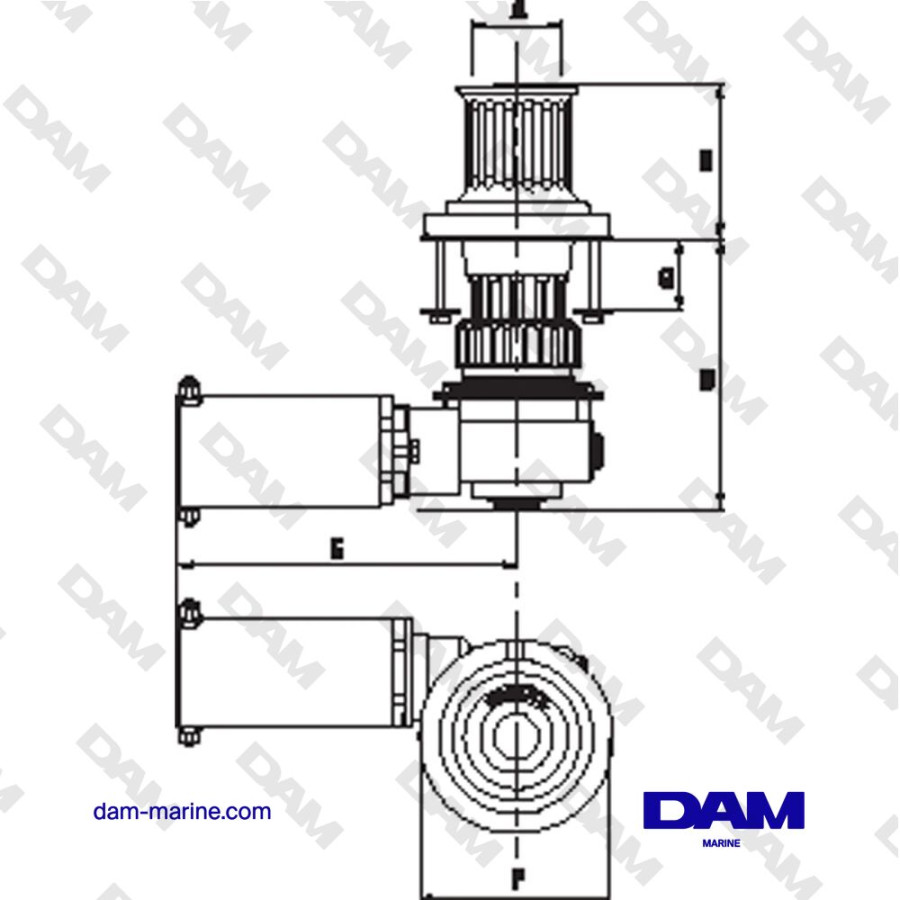 CABESTAN VERTICAL CORDAGE VC1000 - 12V - 1000W - 50TDC POUR CORDAGE MAXIMUM 14 M