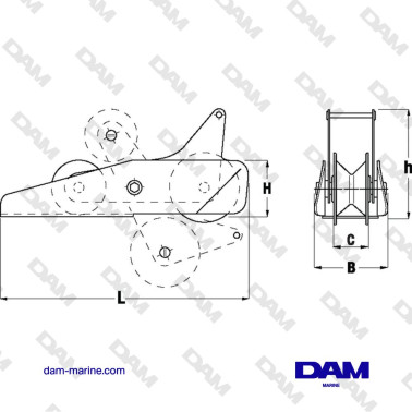 DAVIER BASCULANT TAILLE 1: ANCHOR RODES UP TO 8MM (5/16") CHAIN