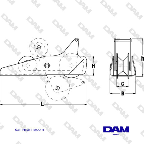 DAVIER BASCULANT TAILLE 1: ANCHOR RODES UP TO 8MM (5/16") CHAIN