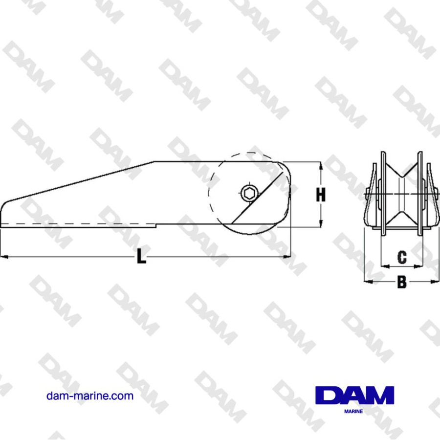 DAVIER TAILLE 2: ANCHOR RODES UP TO 8MM (5/16") CHAIN