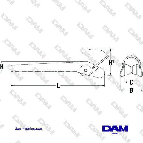 FIXED DAVIT WITH ANCHOR RING
