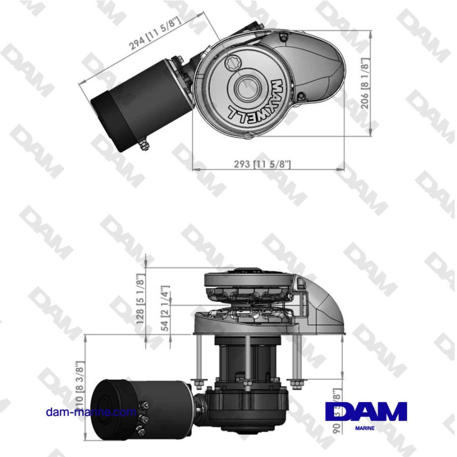GUINDEAU VERTICAL MIXTE CHAINE/CORDAGE RC12-10 - HYDRAULIQUE CW - 90TDC CHAÎNE 1