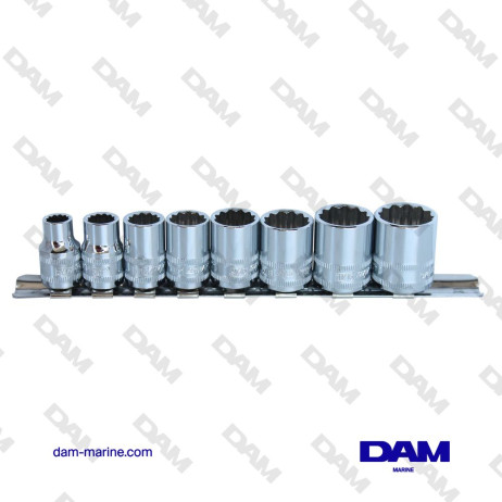 3/8 12 POINT SHORT SOCKET SET - 8 PCS