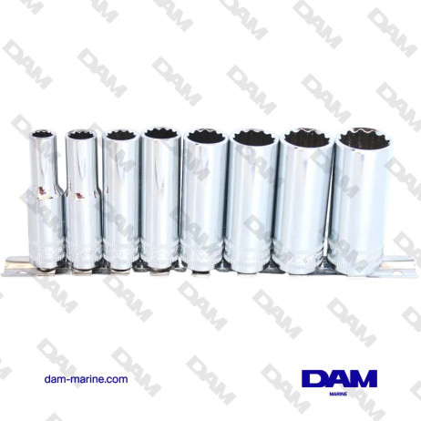3/8 12 POINT DEEP SOCKET SET - 8 PCS