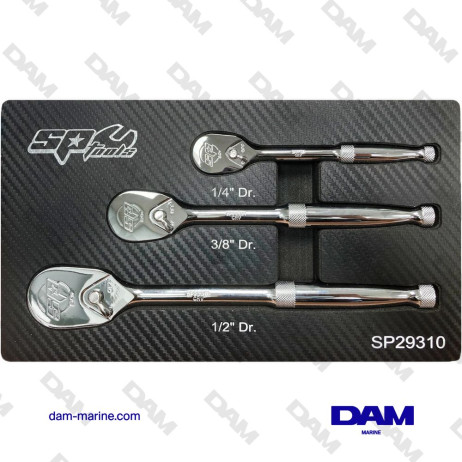 1/4 - 3/8 - 1/2 WATERPROOF RATCHET SET - 3 PCS