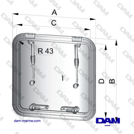 CAPOT DE PONT ALTUS TYPE 5038 (CUT OUT SIZE 507 X 377 MM)