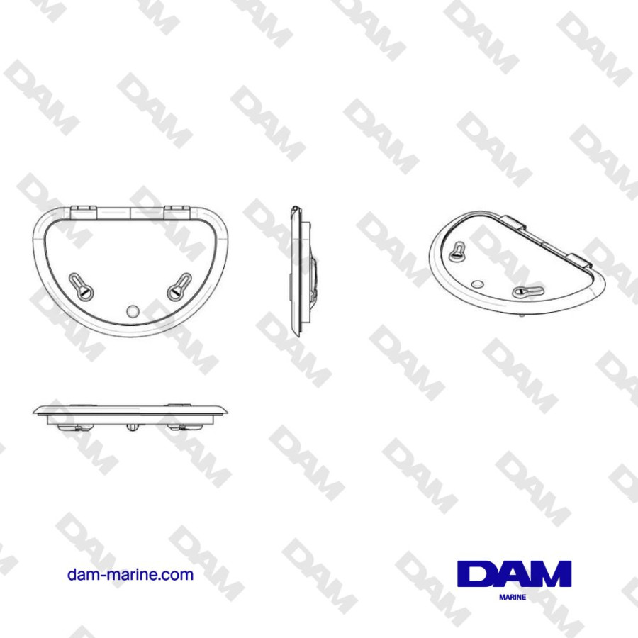 ALTUS VENTILATION COVER TYPE D420, D-SHAPE (CUT OUT SIZE 417 X252 MM)