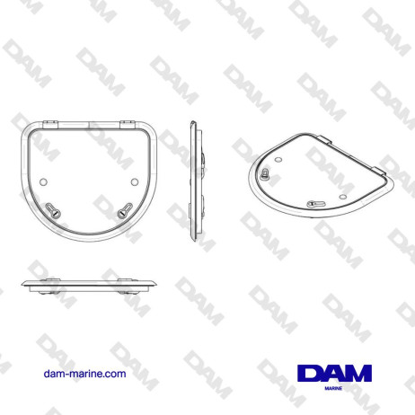 TRAPPE DE SURVIE ALTUS TYPE D520, D-SHAPE (CUT OUT SIZE 518 X 450 MM)
