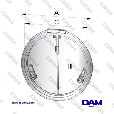 TRAPPE DE SURVIE ALTUS TYPE R520, ROUND (CUT OUT SIZE D 518 MM)